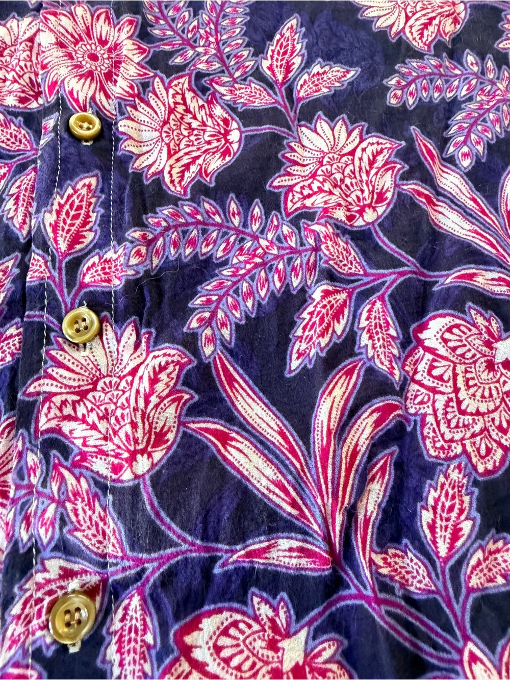 Seaplane Men's Large Seedy Purple Vibrant Floral Button-Up Shirt Palm Springs - Picture 2 of 15
